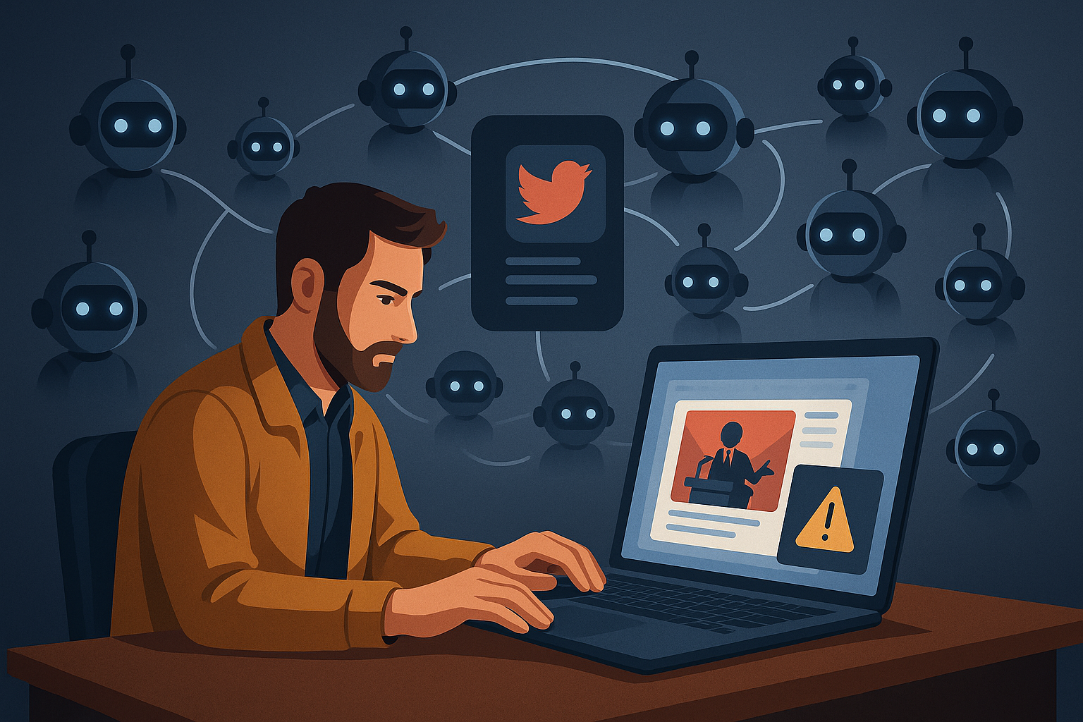 Visualization of Twitter disinformation network traced by an investigative journalist