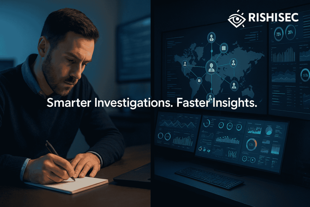Infographic showing OSINT automation transforming data overload into structured dashboards
